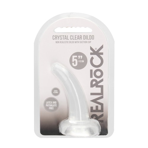 Dildo Curvado Transparente RealRock con Ventosa