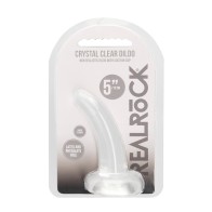 Dildo Curvado Transparente RealRock con Ventosa