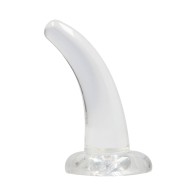 Dildo Curvado Transparente RealRock con Ventosa