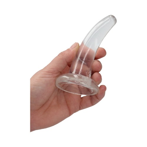 Dildo Curvado Transparente RealRock con Ventosa