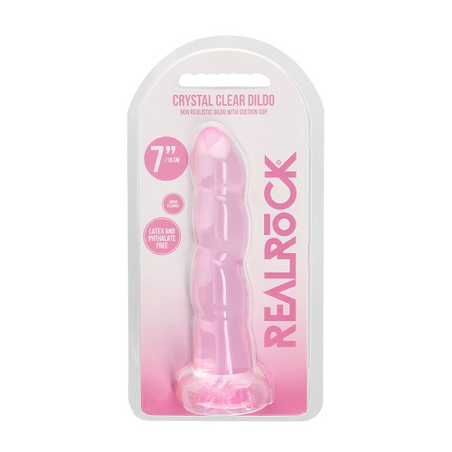 RealRock Twisted Dildo 7 in - Crystal Clear Fun