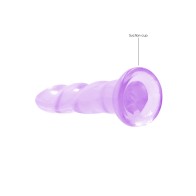 Dildo Torcido No Realista Transparente RealRock con Ventosa Morado