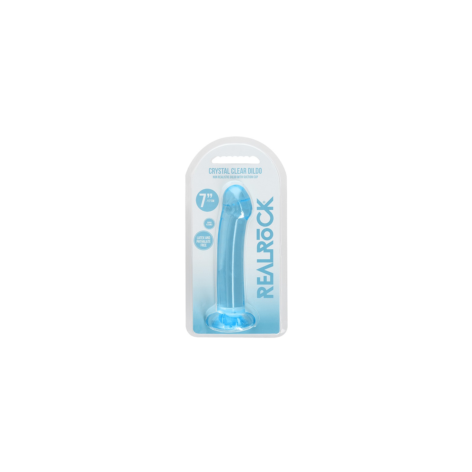 Dildo Transparente RealRock de 7 Pulgadas con Ventosa