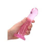 RealRock Dildo Transparente con Ventosa de 7 in. Rosa