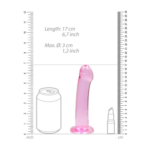 RealRock Dildo Transparente con Ventosa de 7 in. Rosa