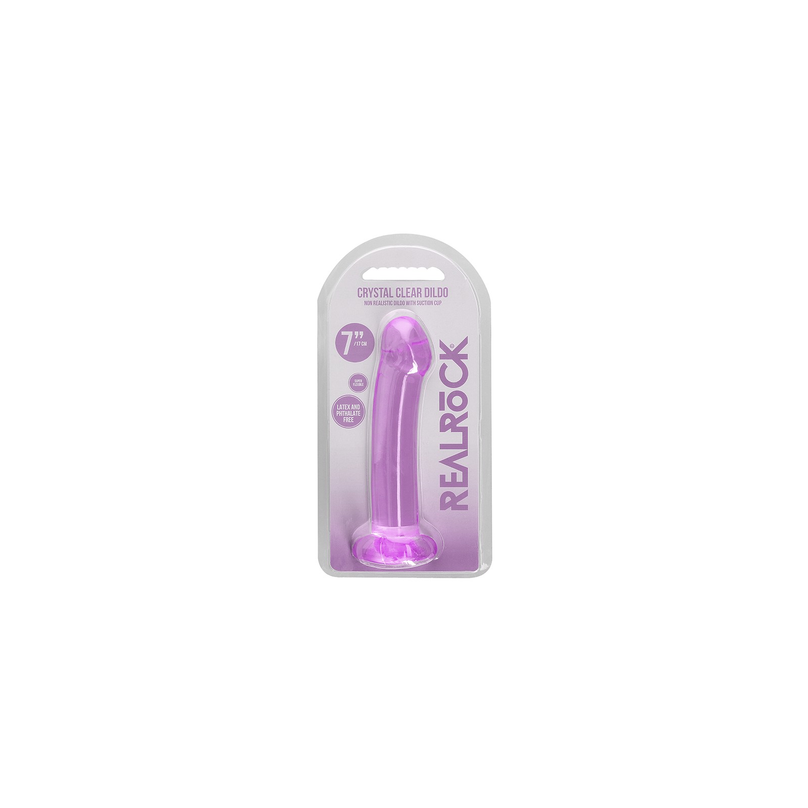 Dildo RealRock Crystal Clear de 7 in. con Ventosa