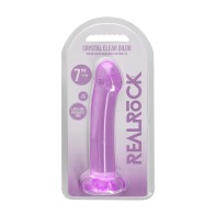 Dildo RealRock Crystal Clear de 7 in. con Ventosa