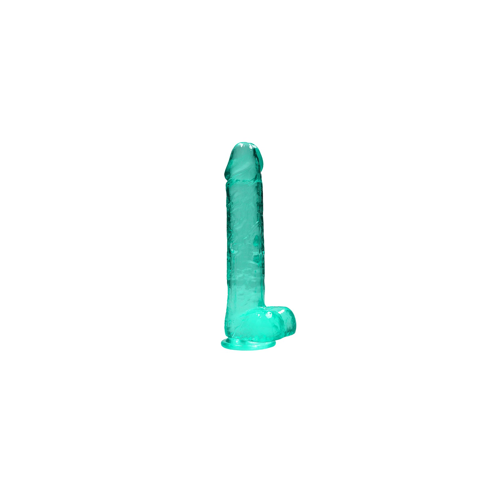 Dildo RealRock Cristal Claro de 10 in. con Base de Succión