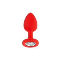 Plug Anal Pequeño de Silicona con Joyas Luv Inc para Principiantes