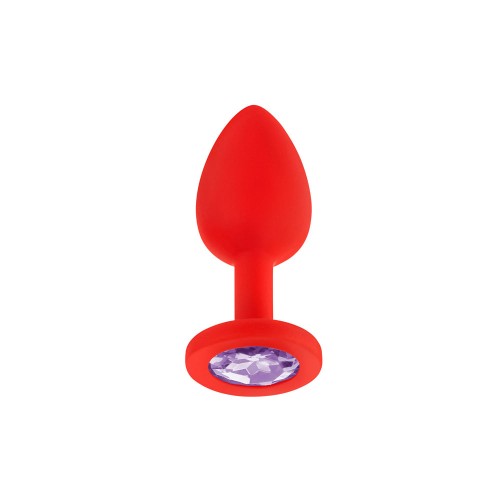 Plug Anal Pequeño de Silicona con Joyas Luv Inc para Principiantes