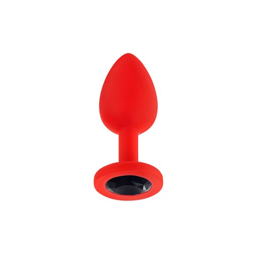 Plug Anal Pequeño de Silicona con Joyas Luv Inc para Principiantes