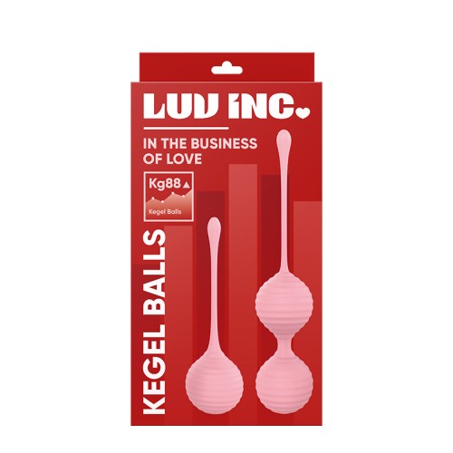 Luv Inc Kg88 Kegel Balls Ribbed Silicone Set Light Pink