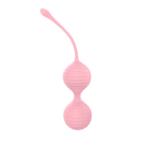 Luv Inc Kg88 Kegel Balls Ribbed Silicone Set Light Pink