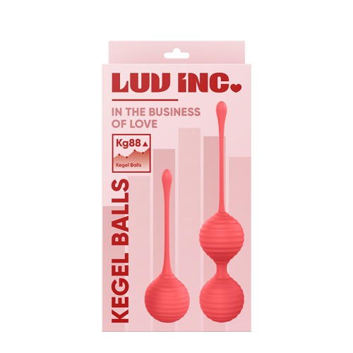 Luv Inc Kg88 Kegel Balls Ribbed Silicone Set Coral