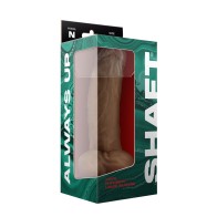 Shaft 9.5 in. Dual Density Silicone Dildo with Balls Oak