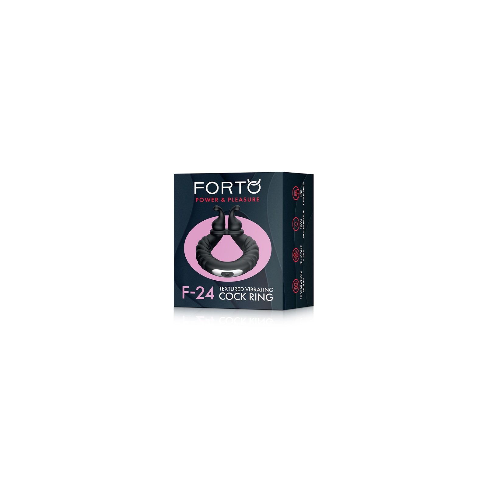 Forto F-24 Anillo Vibrador Recargable Negro - Placer Supremo