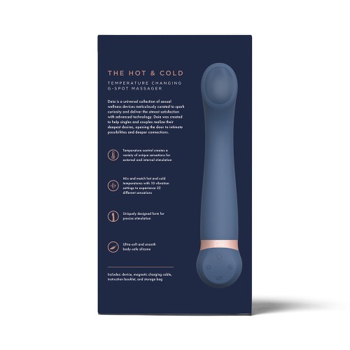 Masajeador G-Spot Deia con Cambio de Temperatura y Vibración Silicona Azul - Experiencia Sensorial Definitiva