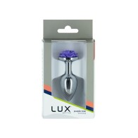 Lux Active Rose Metal Butt Plug 3 in Purple - Maximize Your Pleasure