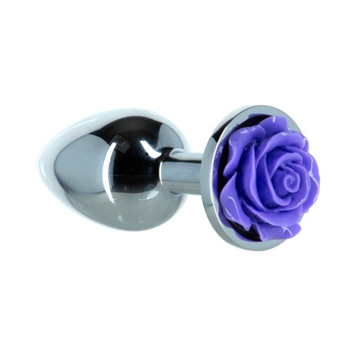 Lux Active Rose Metal Butt Plug 3 in Purple - Maximize Your Pleasure