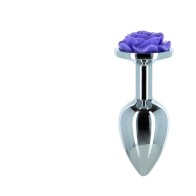 Lux Active Rose Metal Butt Plug 3 in Purple - Maximize Your Pleasure