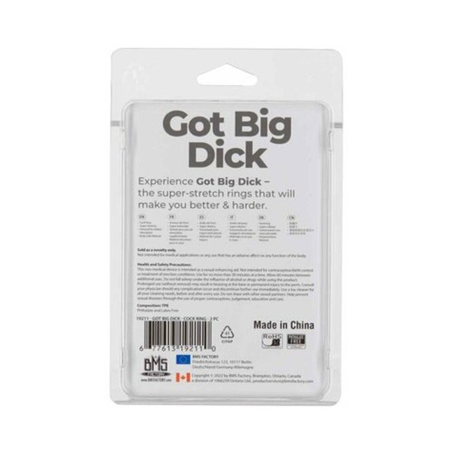 Powerbullet Got Big Dick Anillos para el Pene Super-Extensibles 2-Pack Ahumado