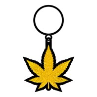 Weed Gold Glitter Keychain - Accessory Fun