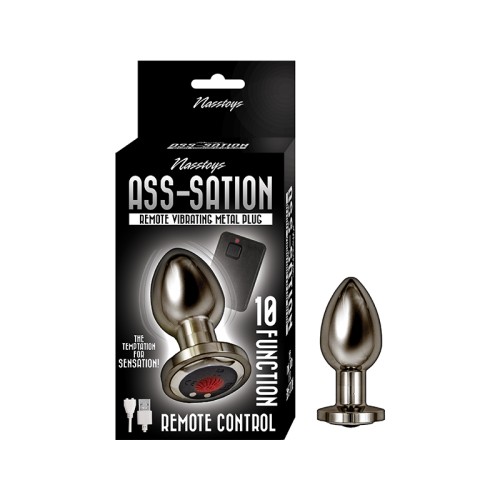 Plug Metálico Vibrante Remoto Ass-Sation Negro