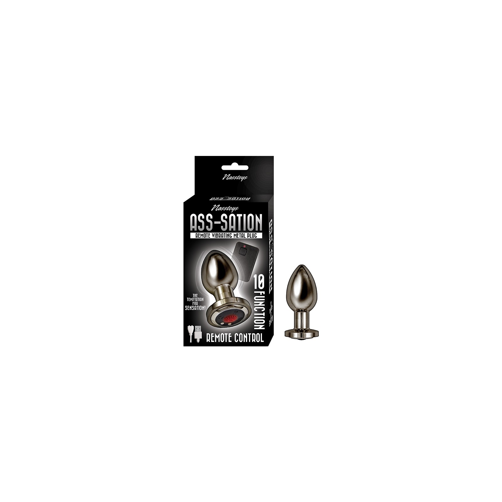 Ass-Sation Remote Vibrating Metal Plug Black