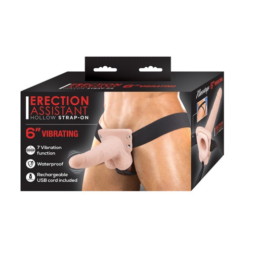 Asistente de Erección Strap-On Hueco Vibrante 6 Pulgadas