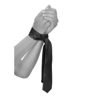 Black & White Satin Bondage Tie - Ultimate Control