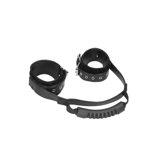 Ouch! Adjustable Bonded Leather Wrist Cuffs for BDSM Play