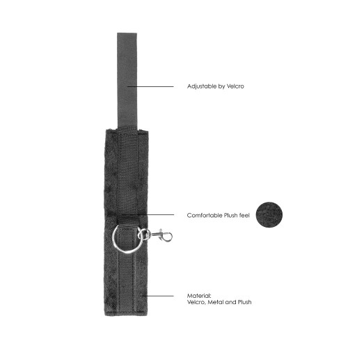 Ouch! Ataduras Velcro con Esposas - Fantasía Negra y Blanca