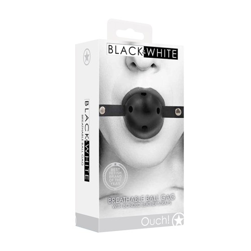 Ouch! Black & White Breathable Ball Gag for Naughty Fun