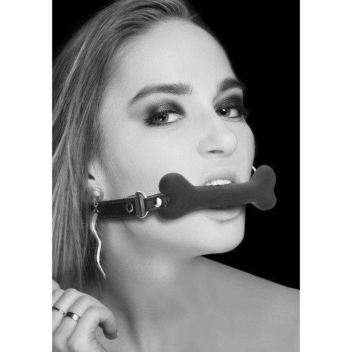 Ouch! Bone Gag Black & White Silicone