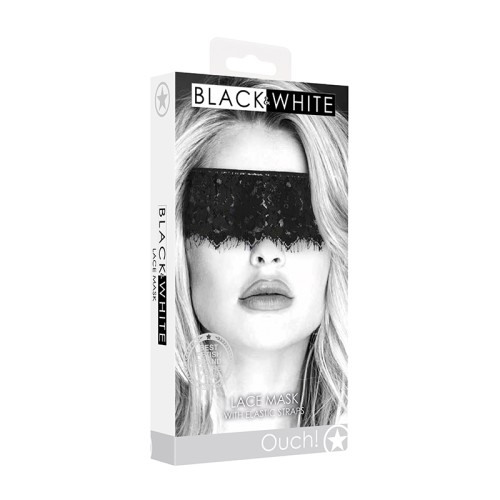 Ouch Black & White Lace Eye Mask for Sensory Play