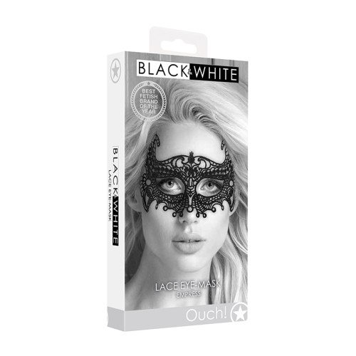 Ouch! Elegant Black & White Lace Eye Mask