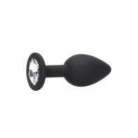 Plug Anal de Silicona Negro con Joya Ouch!