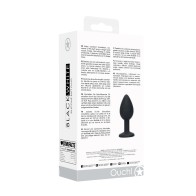 Plug Anal de Silicona Negro con Joya Ouch!