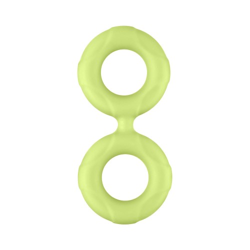 Forto F-81 Liquid Silicone Cock & Ball Double Ring Large Glow