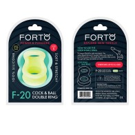 Forto F-20 Aro de Silicona y Estirador de Testículos con Brillo Pequeño | 100% Silicona