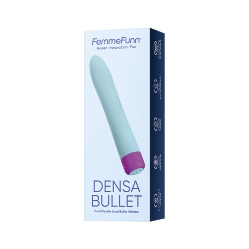 Vibrador Slimline Densa Bullet Recargable de Doble Densidad de Silicone FemmeFunn Azul Claro