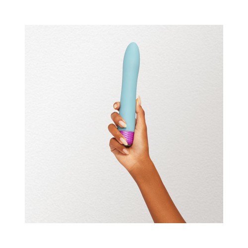 Vibrador Slimline Densa Bullet Recargable de Doble Densidad de Silicone FemmeFunn Azul Claro