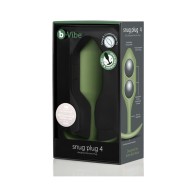 b-Vibe Snug Plug 4 Plug Anal de Silicona con Peso Verde Militar