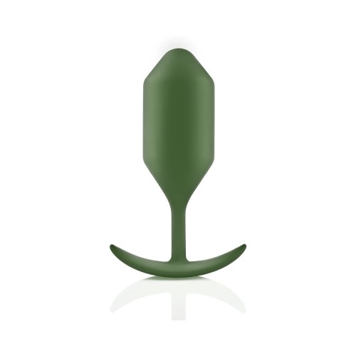 b-Vibe Snug Plug 4 Plug Anal de Silicona con Peso Verde Militar