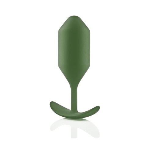 b-Vibe Snug Plug 4 Plug Anal de Silicona con Peso Verde Militar