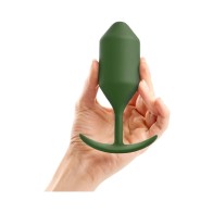 b-Vibe Snug Plug 4 Plug Anal de Silicona con Peso Verde Militar