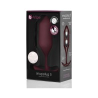 b-Vibe Snug Plug 5 Weighted Anal Plug Dark Red