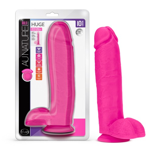 Dildo de 10 Pulgadas de Densidad Dual con Testículos - Rosa