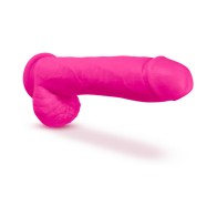 10 Inch Dual Density Dildo with Balls - Pink