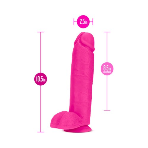 Dildo de 10 Pulgadas de Densidad Dual con Testículos - Rosa